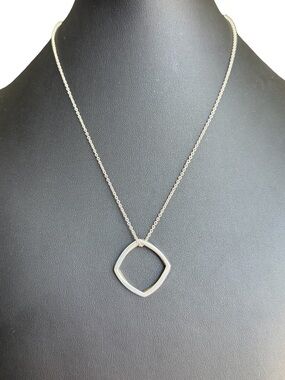 Tiffany & Co Frank Gehry Torque Square Drop Pendant Necklace Sterling Silver